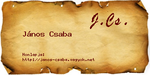 János Csaba névjegykártya