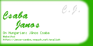 csaba janos business card